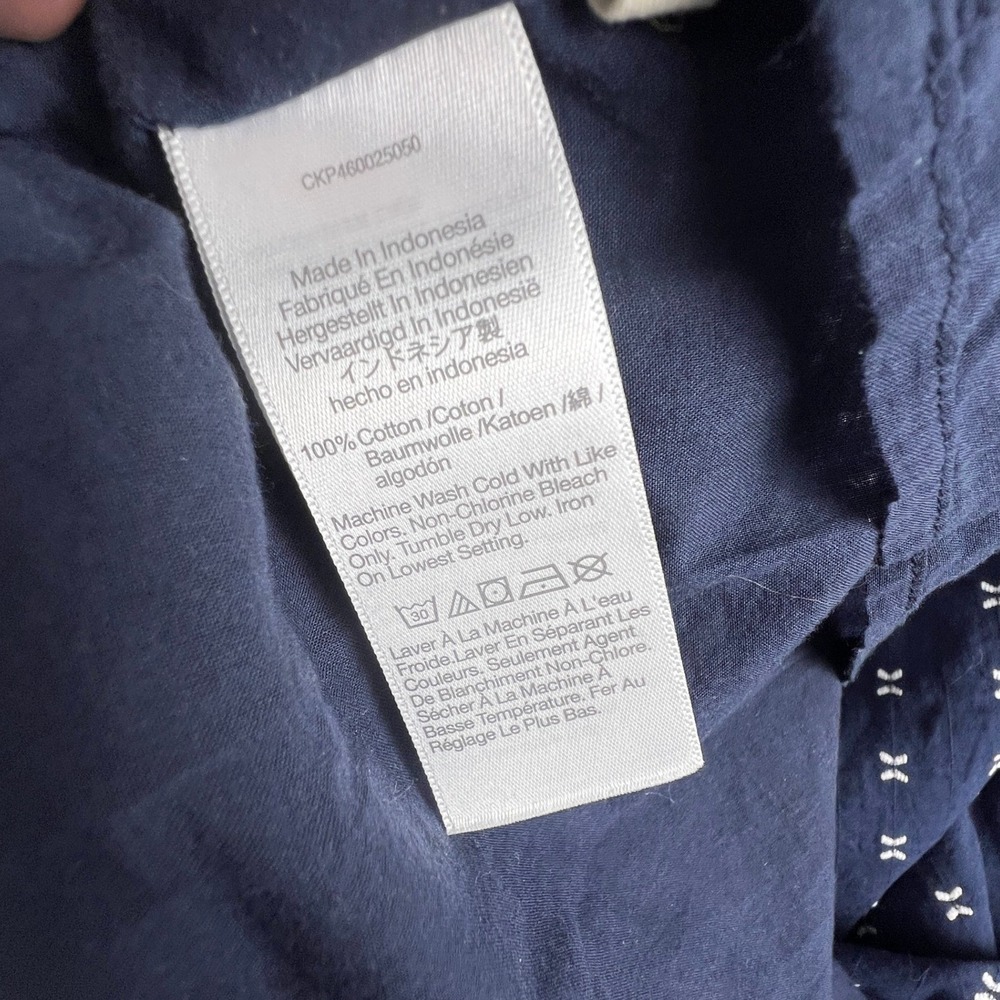 Madewell Mini Dress Womens Small Navy Blue Embroidered Bow Dobby V-Neck Boho - Picture 9 of 14